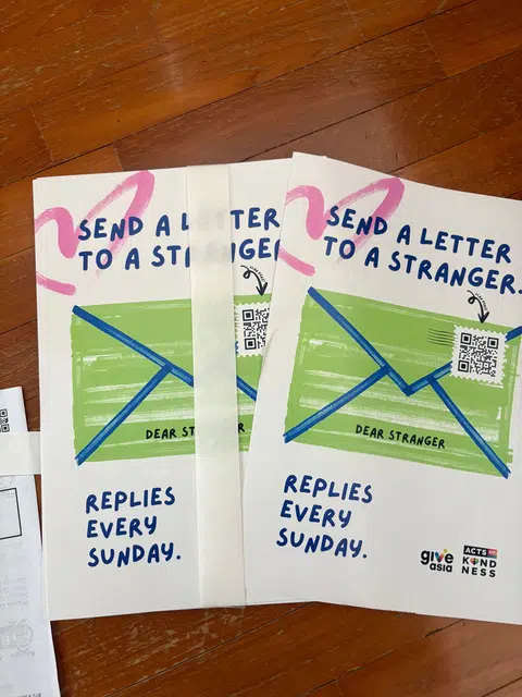 Once a writer submits a letter, they are matched with another writer and receive a letter from them on Sunday.