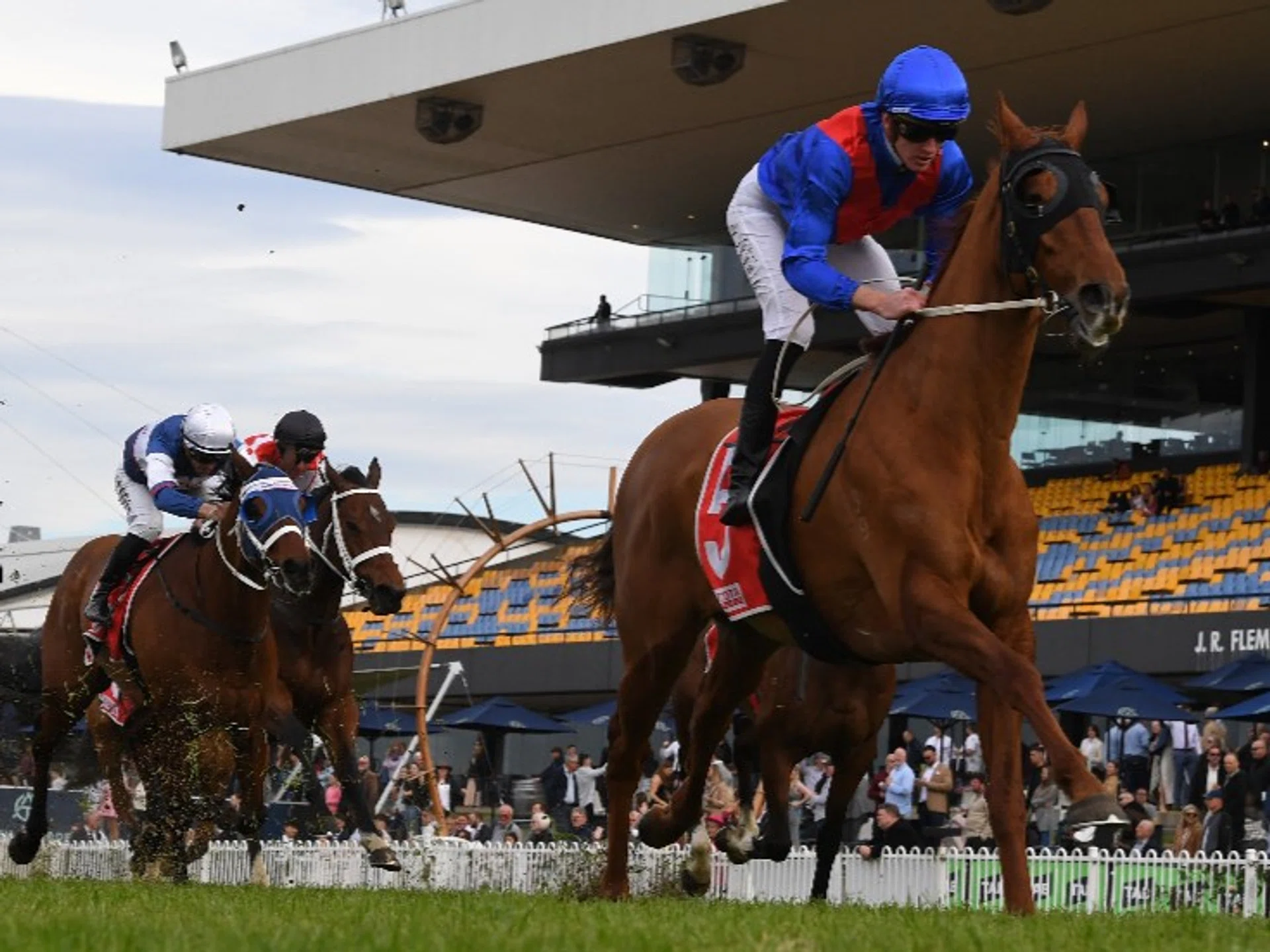 Golden Path (Chad Schofield) blowing his Sydney rivals away in the Listed McKell Cup (2,000m) at Rosehill on June 29.
