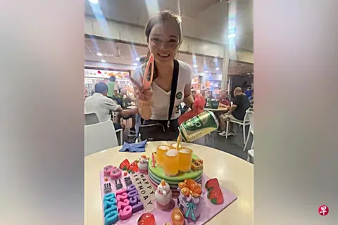 Ang Mo Kio beer server gets $160 cash-filled cake, 50 cases of beer from customers on birthday