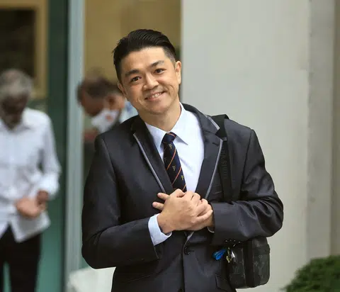 Jipson Quah arriving at the State Courts on Dec 18, 2024.
