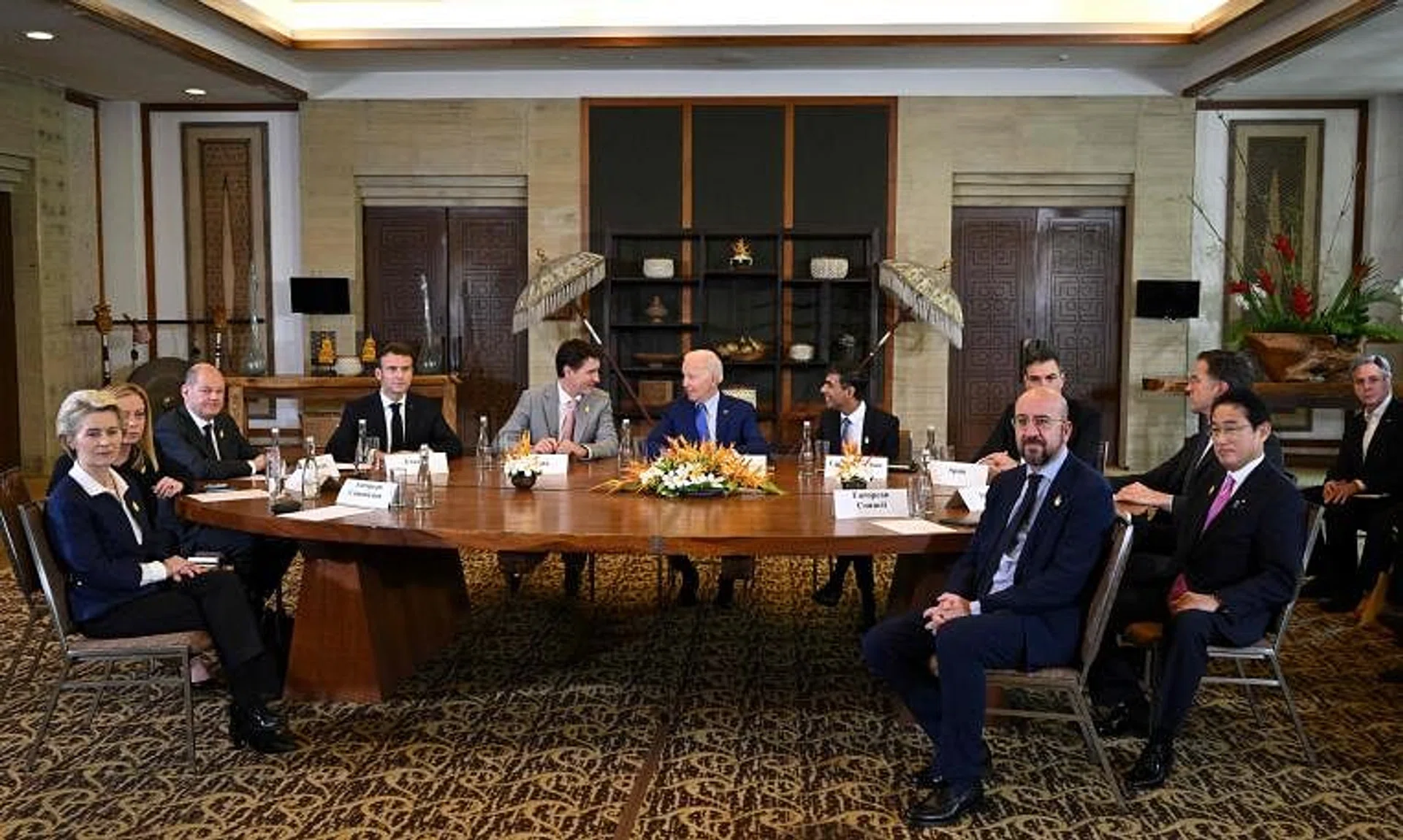 US President Joe Biden and other G-7 leaders gathering to hold an emergency meeting on the sidelines of the G-20 leaders' summit in Bali, Indonesia.