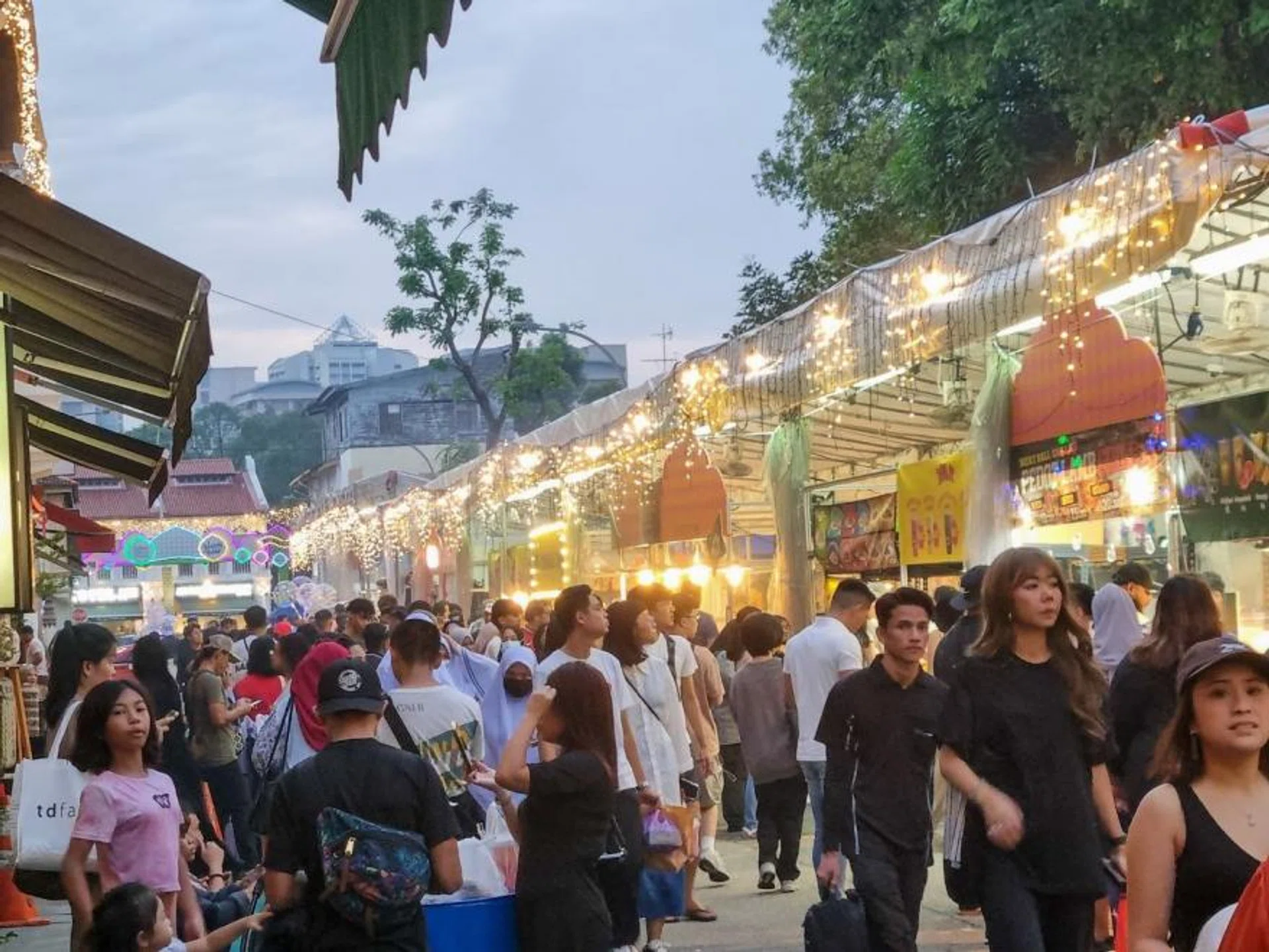 The crowd starts to gather even before dusk which is the time Muslims break fast.