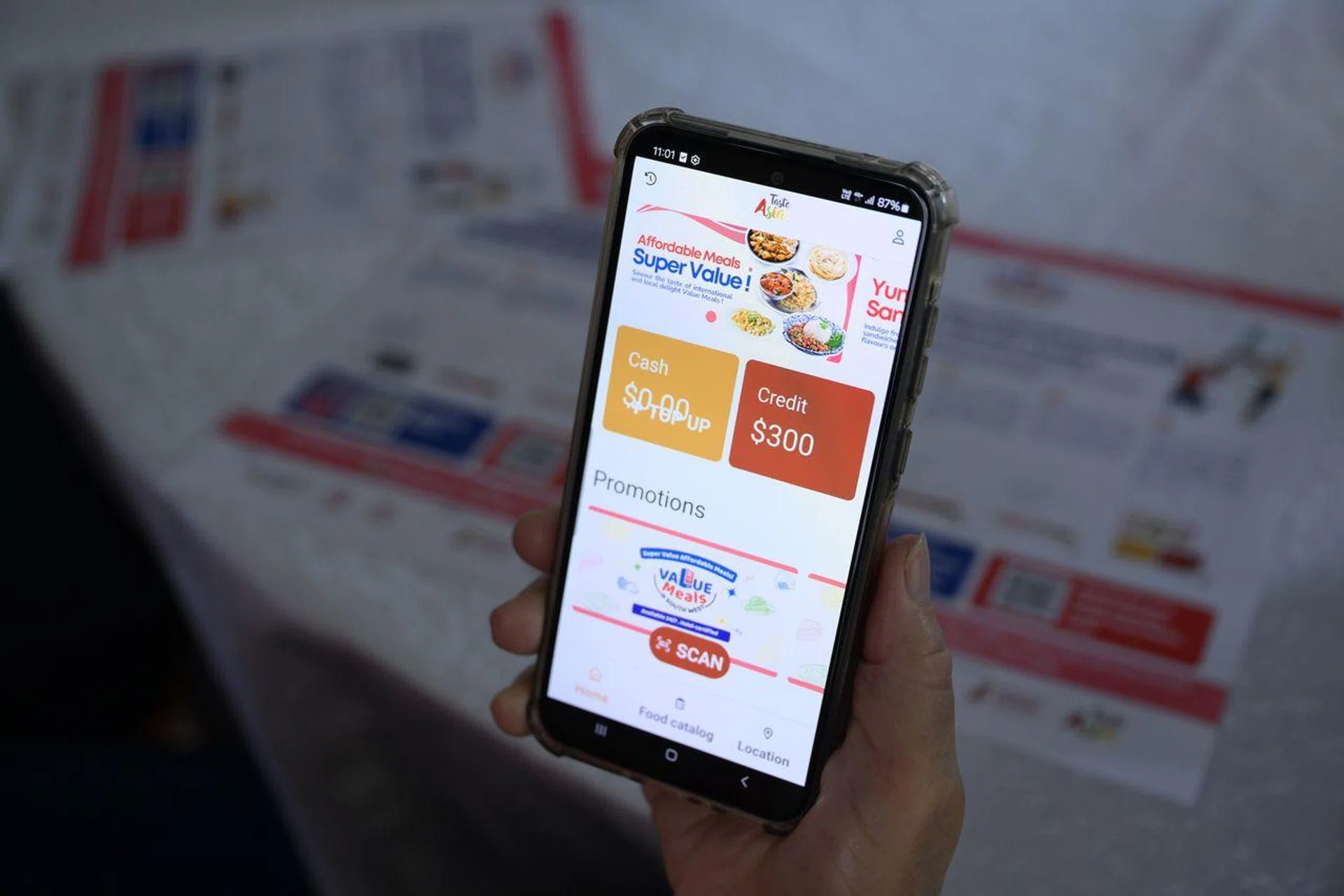 The credits are disbursed through the Taste Asia app, which can then be used to make purchases from the vending machines.