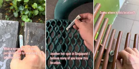 Man hides $50 notes in benches across S'pore