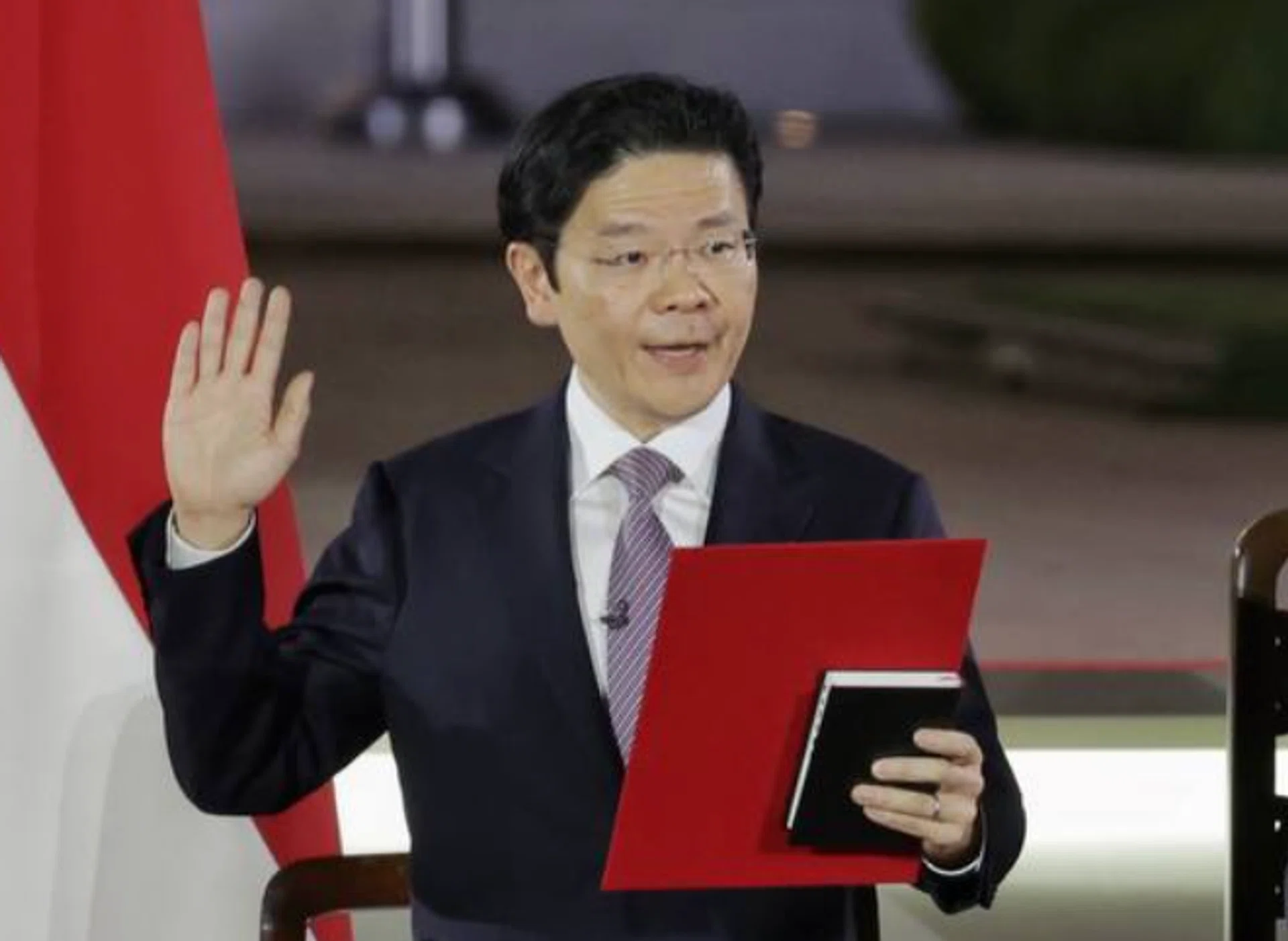 Mr Lawrence Wong at the swearing-in ceremony.