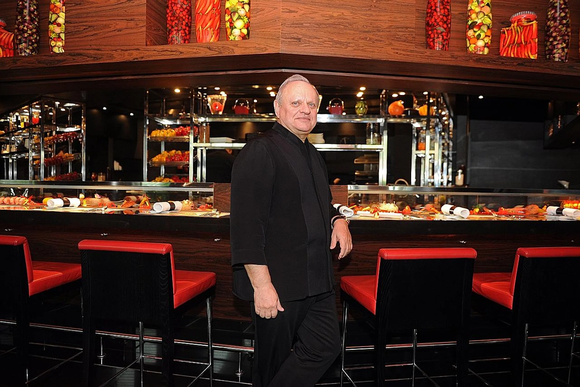 French chef Joel Robuchon visits Singapore at least three times a year. 