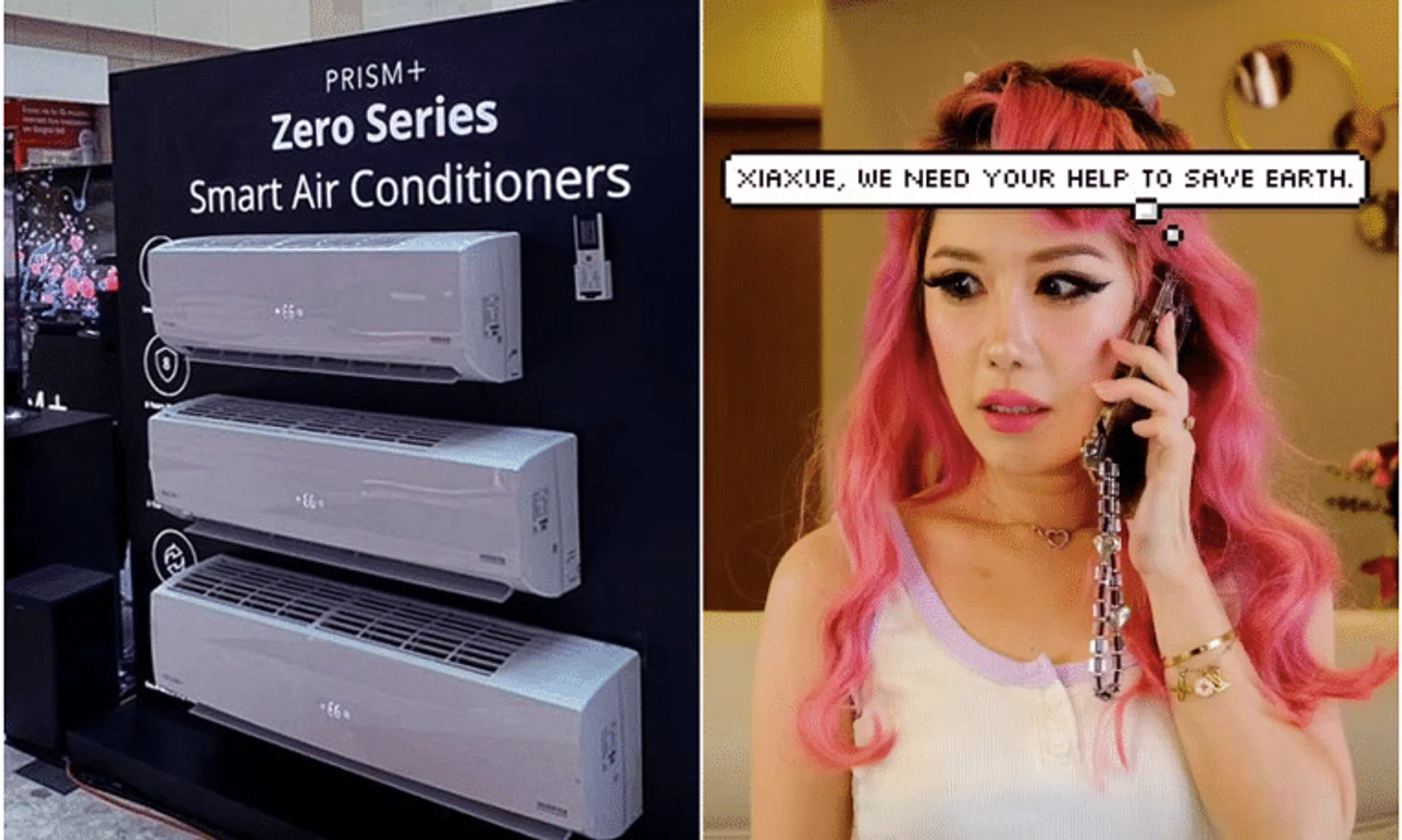 The ad was in the form of a video that featured influencer Wendy Cheng (right), better known as Xiaxue, on a mission to “save the earth”.