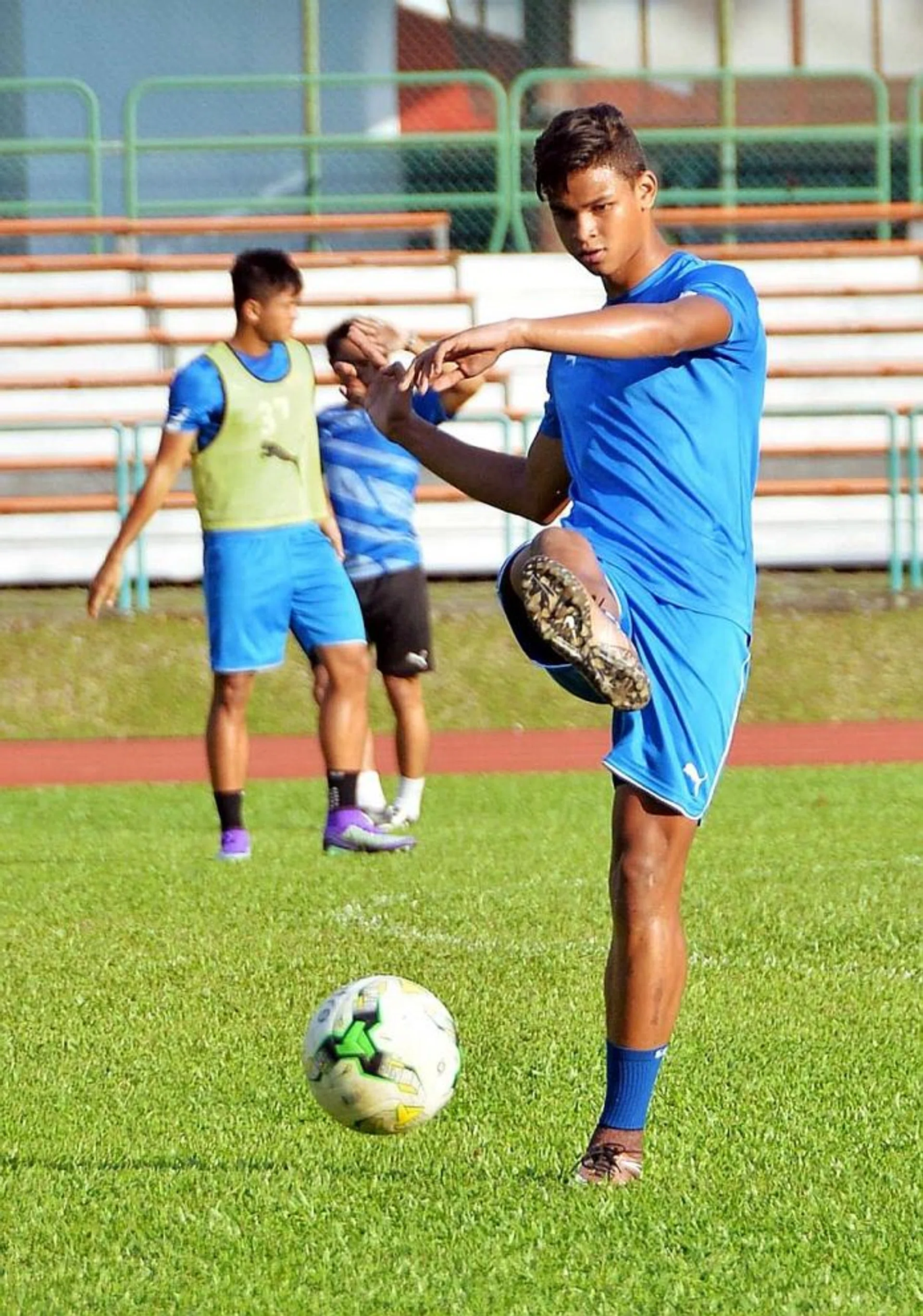 ON FORM: Home's Irfan Fandi, who bagged a brace in their last game, could start tonight if he can be released from NS duty.