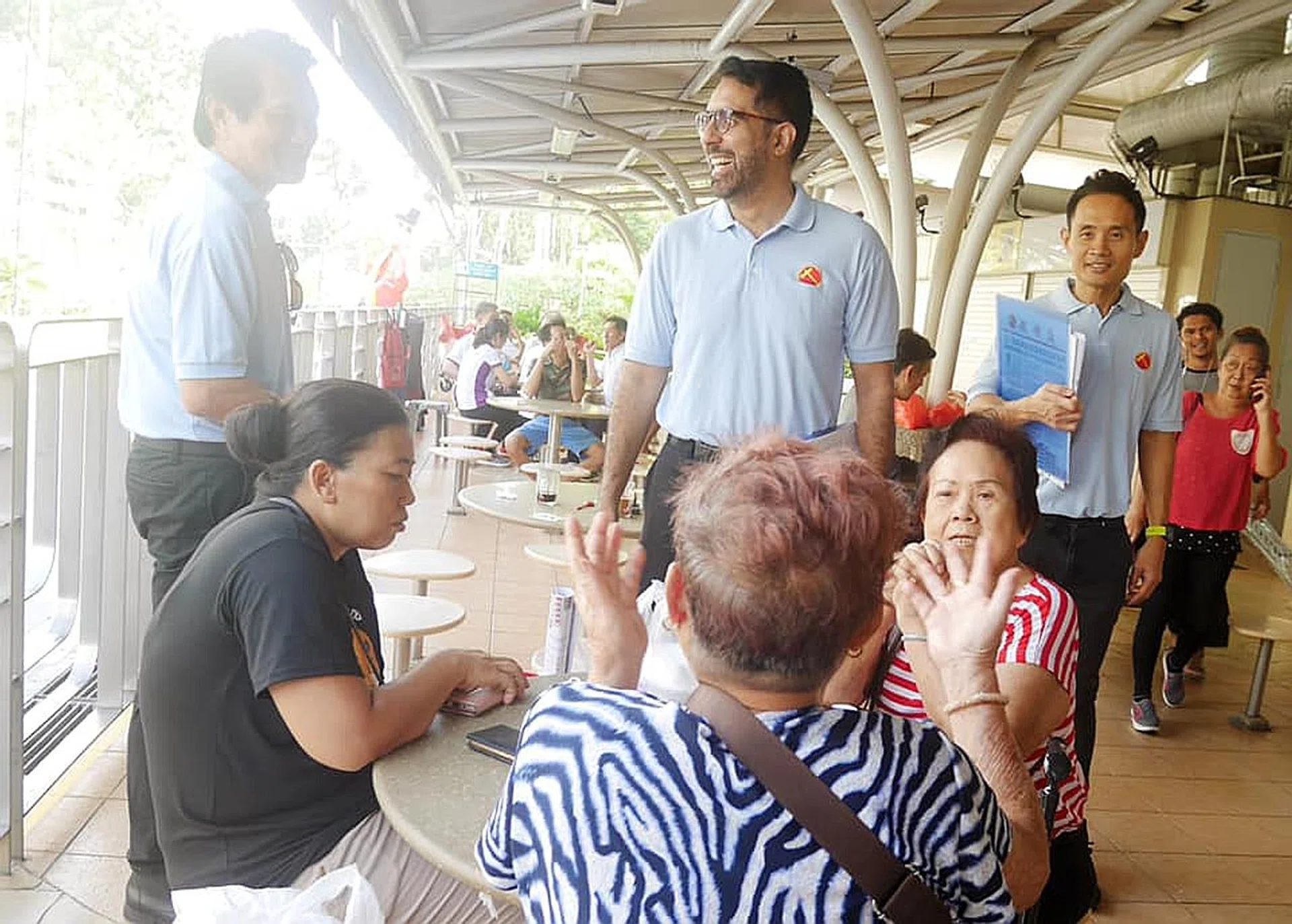 WP chief Pritam Singh meeting residents in Eunos. His party said it did not want to speculate about when the election will be called. 