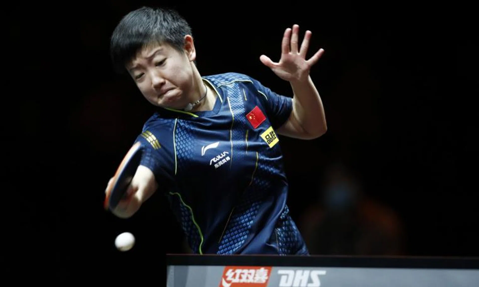 China's Sun Yingsha in action during the women's singles final match during the World Table Tennis Cup Finals in Singapore, on Dec 7, 2021.