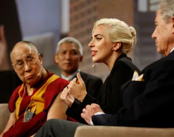 Lady Gaga meets Dalai Lama in US