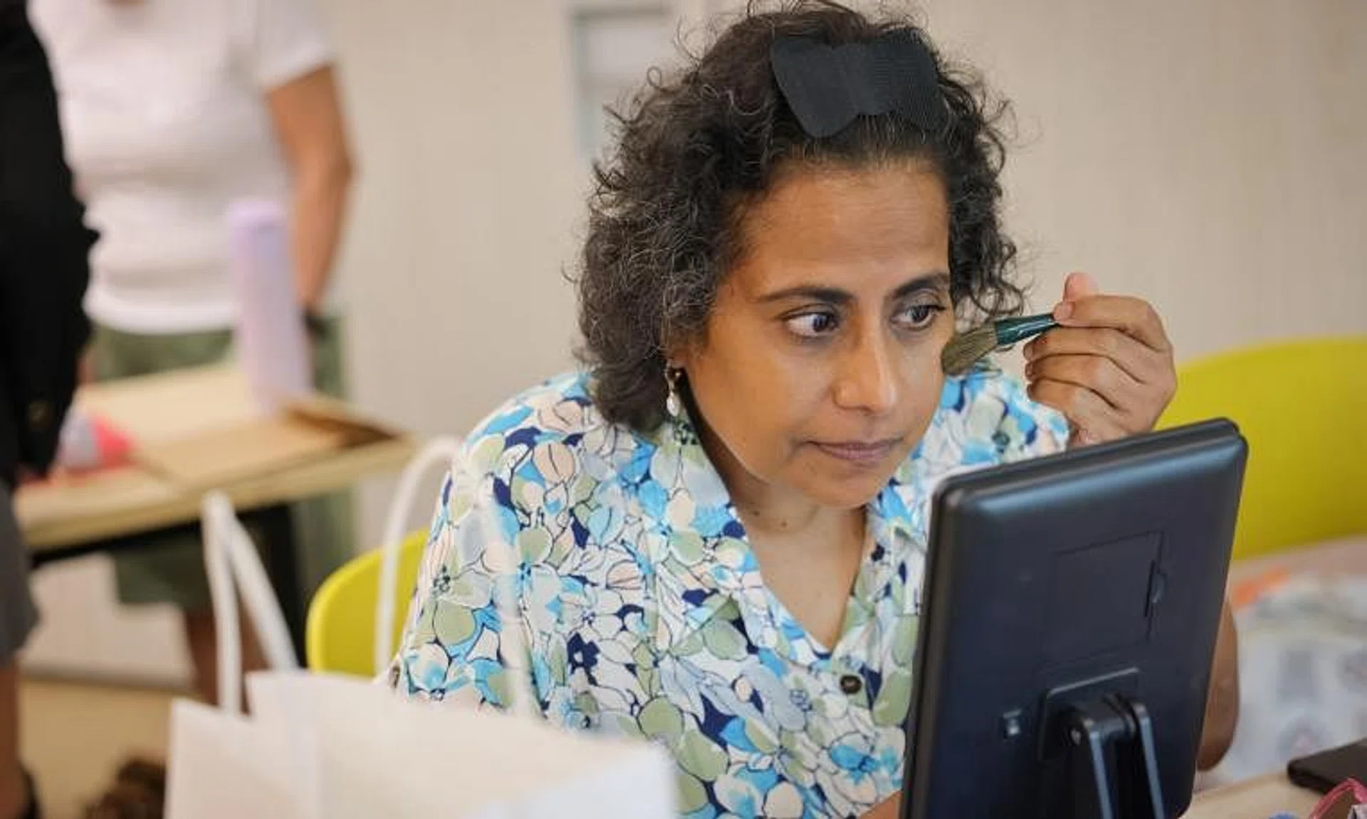 Ms Sarasvathi Ramasamy did not wear make-up for more than 10 months after the stroke. 