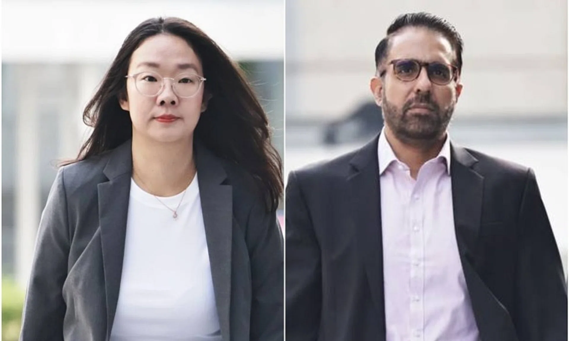 Former WP cadre Loh Pei Ying and WP chief and Leader of the Opposition Pritam Singh arriving at the State Courts on Oct 18.