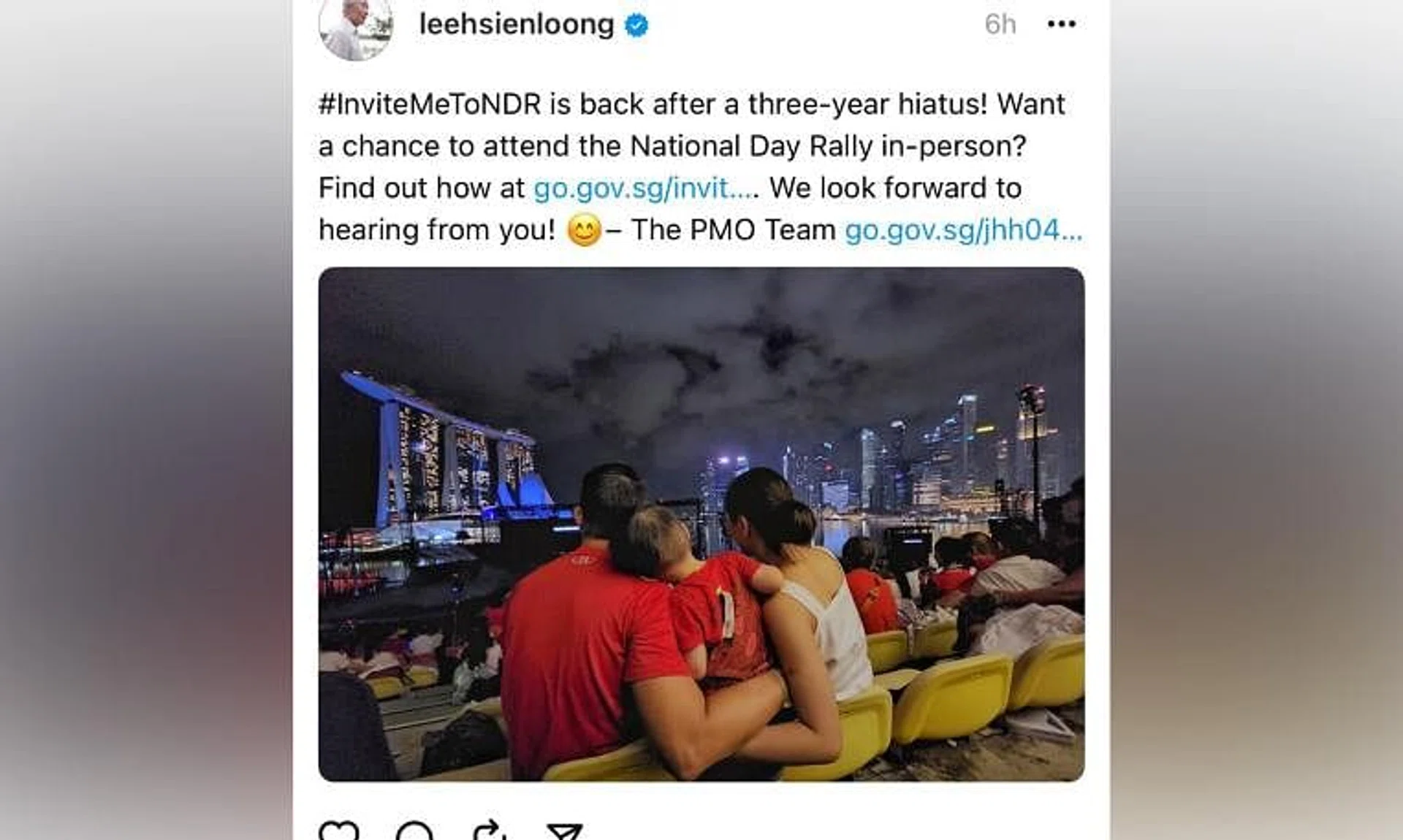 Selected responses will receive invites to the rally as PM Lee Hsien Loong’s social media guests.
