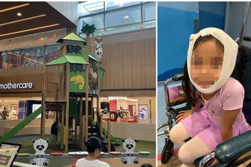 Girl bleeds from gash on head after collision at Orchard Paragon playground