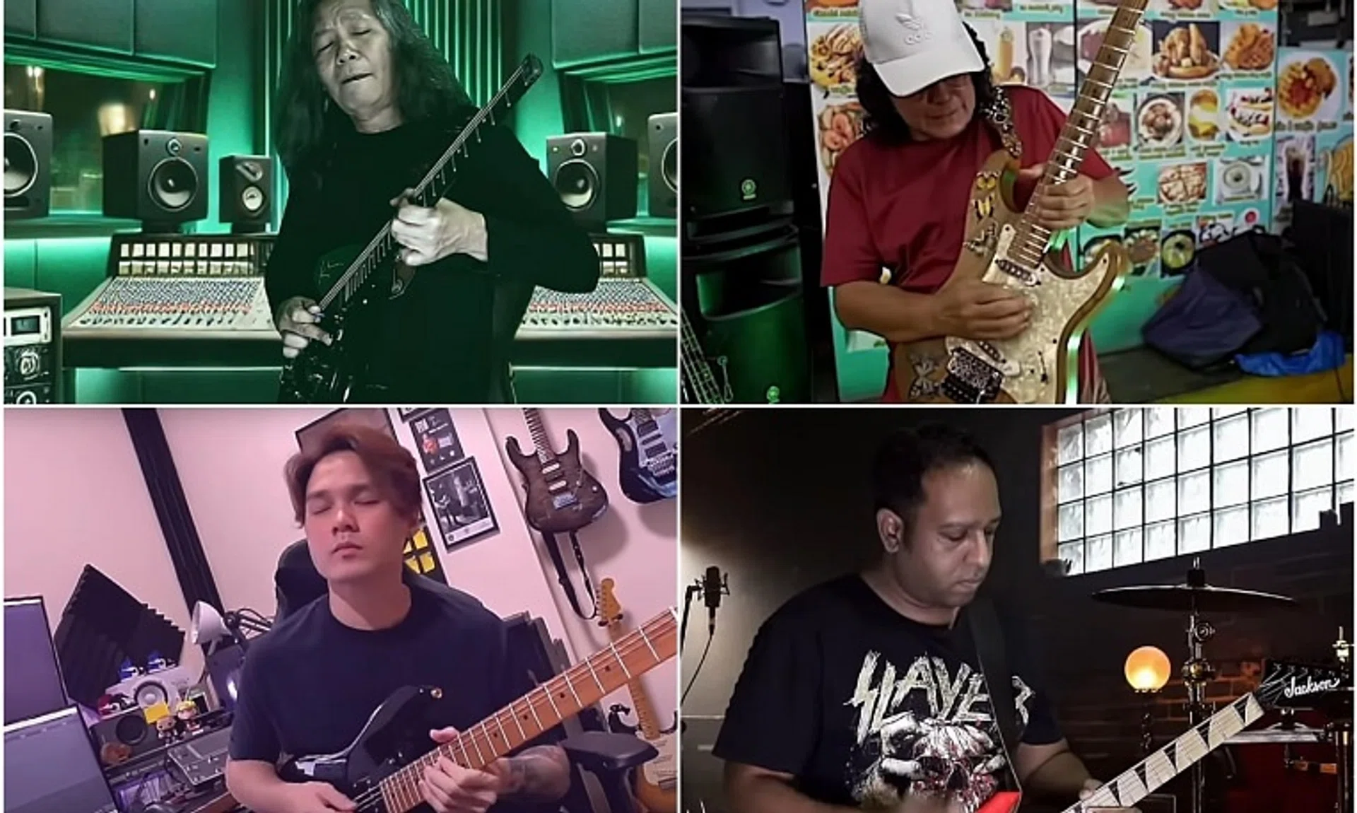 (Clockwise from left) Live music scene stalwart Randolf Arriola, Rosli Mohalim from veteran rock band Sweet Charity, Vinod, guitarist for vedic metal band Rudra and guitarist Simon Lai.