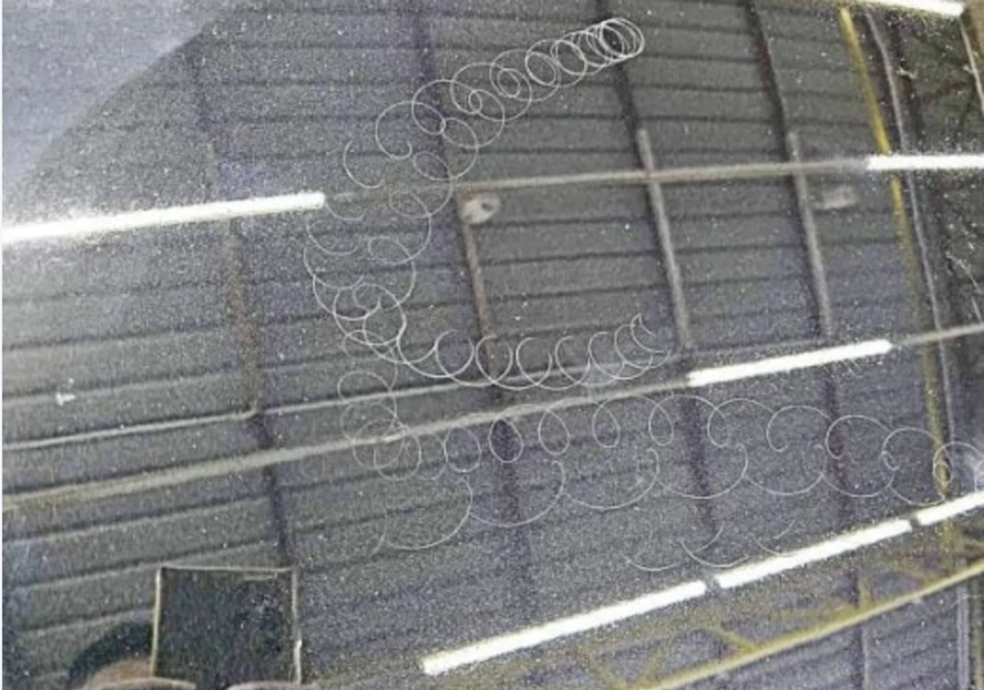 The scratch marks allegedly caused by the car washer.