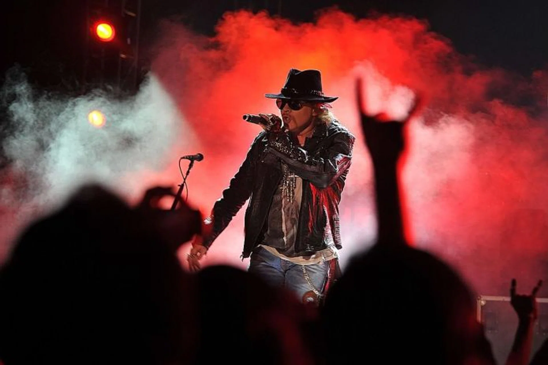 ROCK N' ROSE: Guns N' Roses' singer-frontman Axl Rose (above) will be replacing Brian Johnson for the rest of AC/DC's tour because of the latter's medical problem.