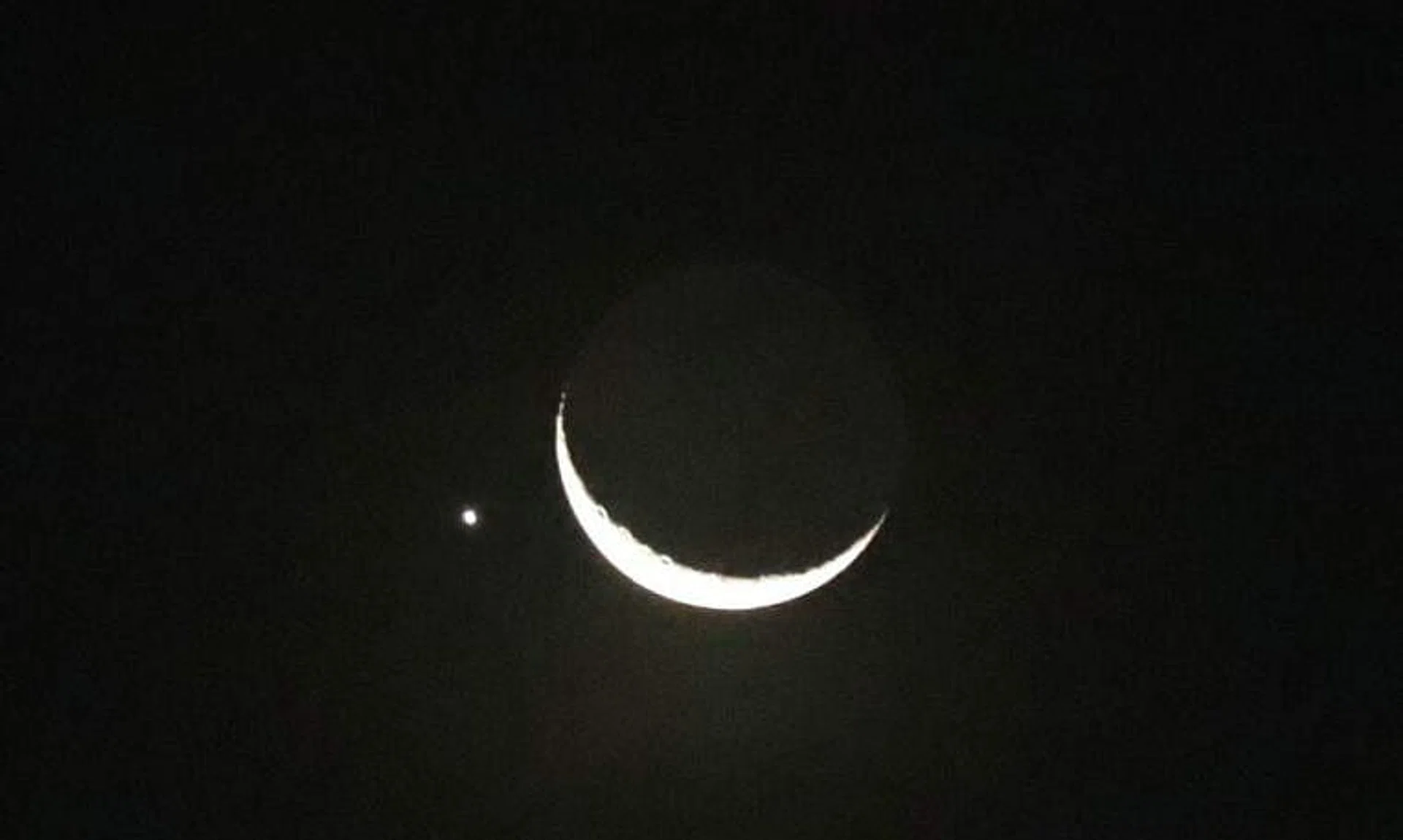 Last Friday, Venus was clearly visible from the Republic, sidling up to the new crescent moon and seeming to almost touch it. 