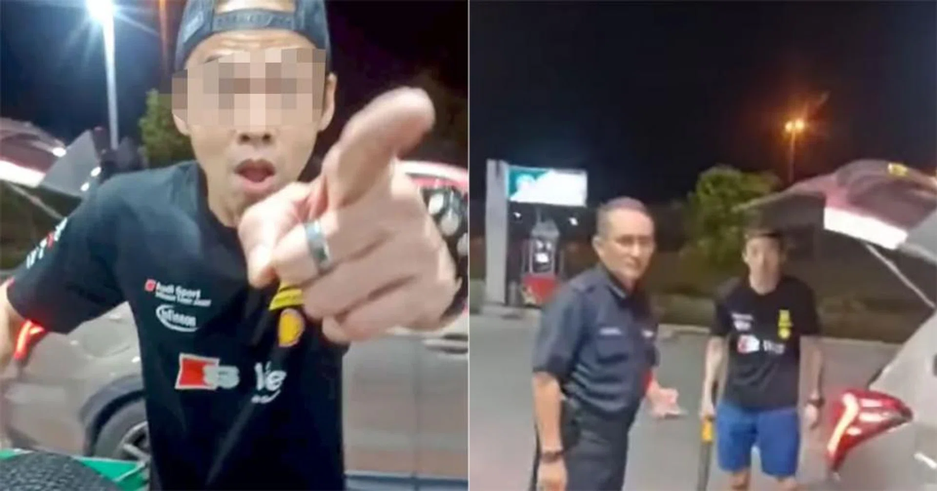 The man in a cap was angry and asked the rider to delete the video he was filming.