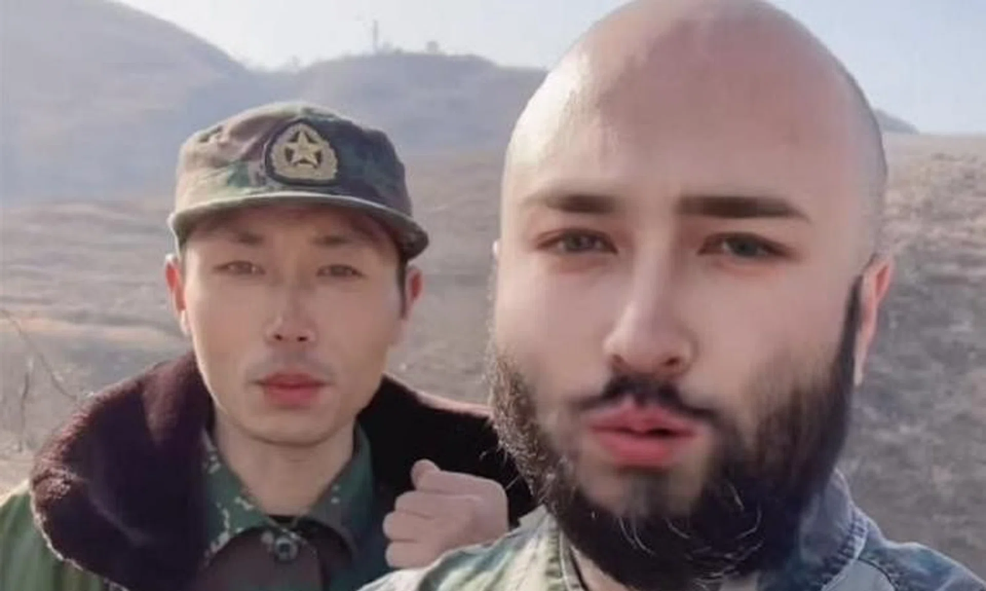 The influencer's (right) face would regularly become distorted in his videos, a telltale sign he was using deepfake AI technology.