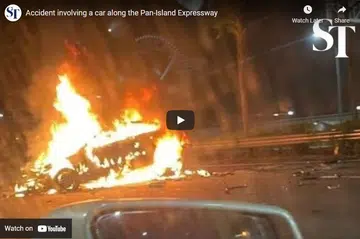 Mercedes driver taken to hospital after high-speed accident on PIE