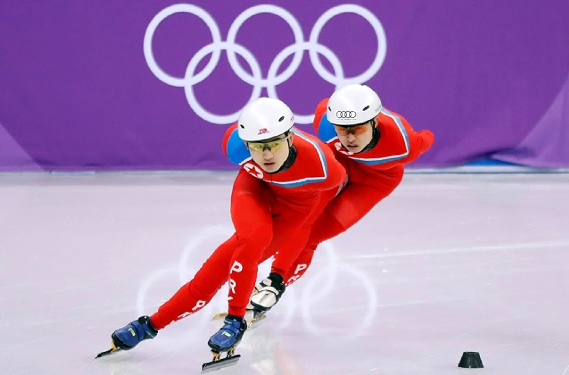 North Korea's short-track speed skaters training in South Korea ahead of the Winter Olympics.