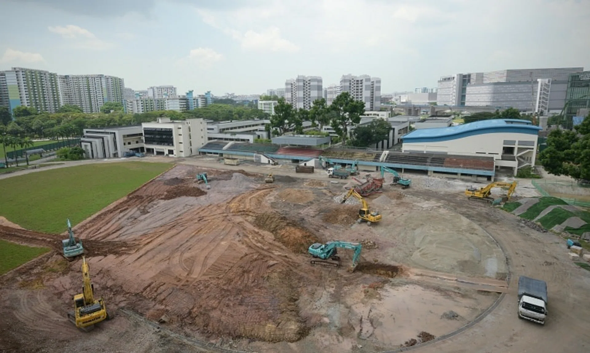 The old Jurong Junior College campus at 800 Corporation Road undergoing demolition on Oct 22.