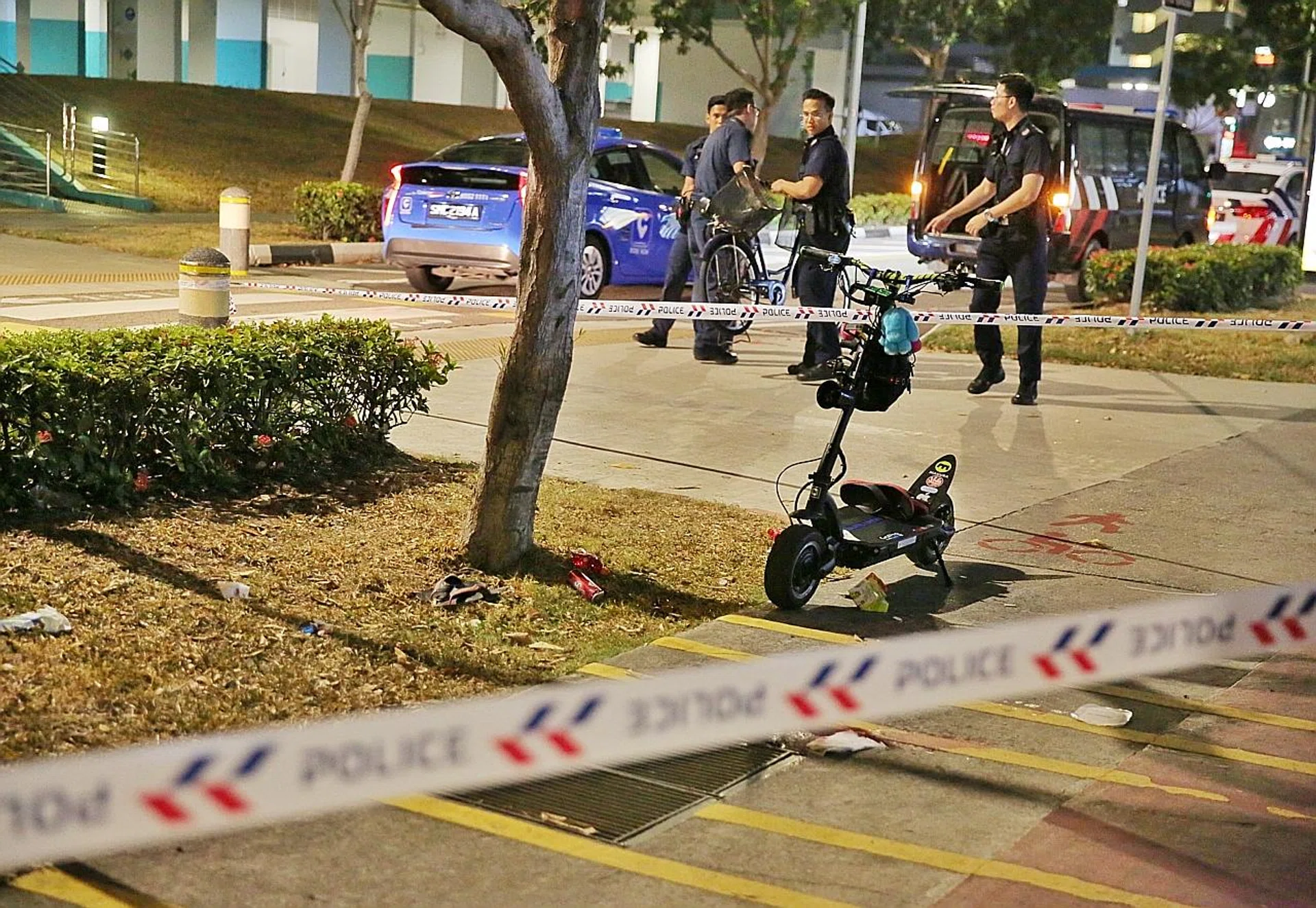 Cyclist Ong Bee Eng fell into a coma and died last week after a speeding e-scooter (above) collided into her. 