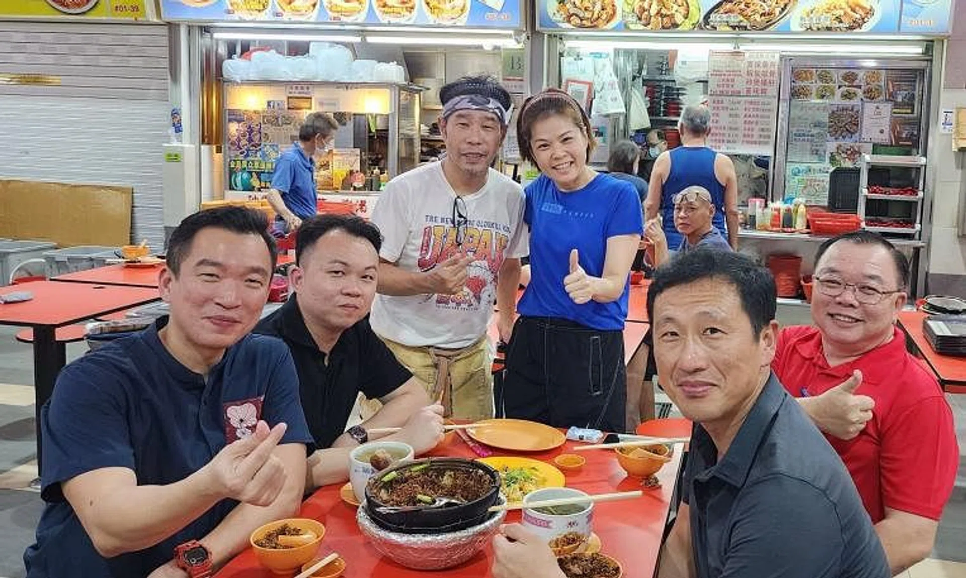 Health Minister Ong Ye Kung (right) dined at ABC Brickworks Market and Food Centre with Tanjong Pagar GRC MP Eric Chua (left) on Jan 14.