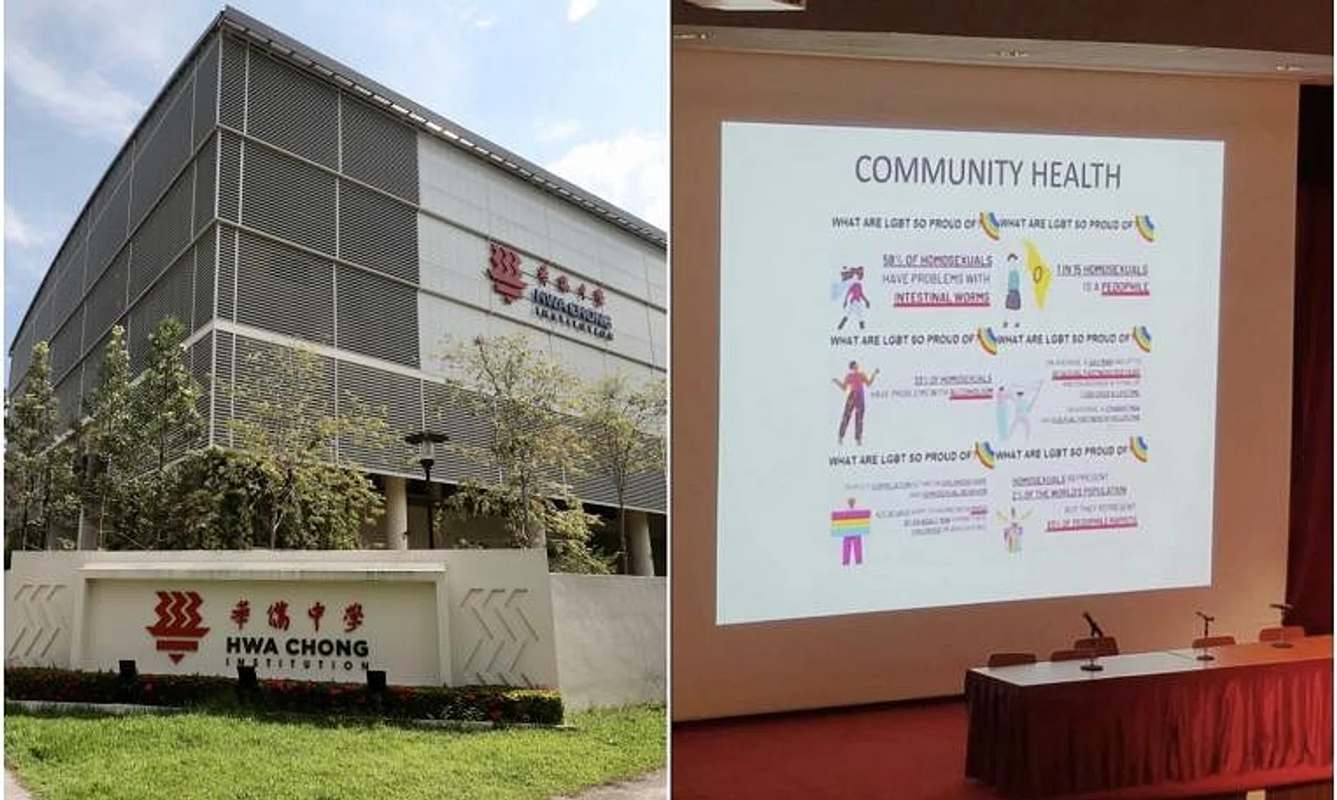 The slides also associated homosexuality with problems such as alcoholism and sexual assault.