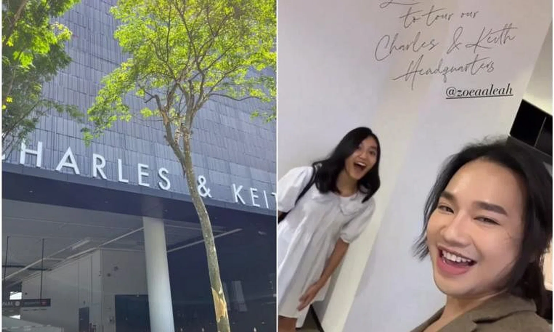 Charles & Keith invited Zoe Gabriel (in white) and her father to have lunch with its founders and tour the brand's headquarters.