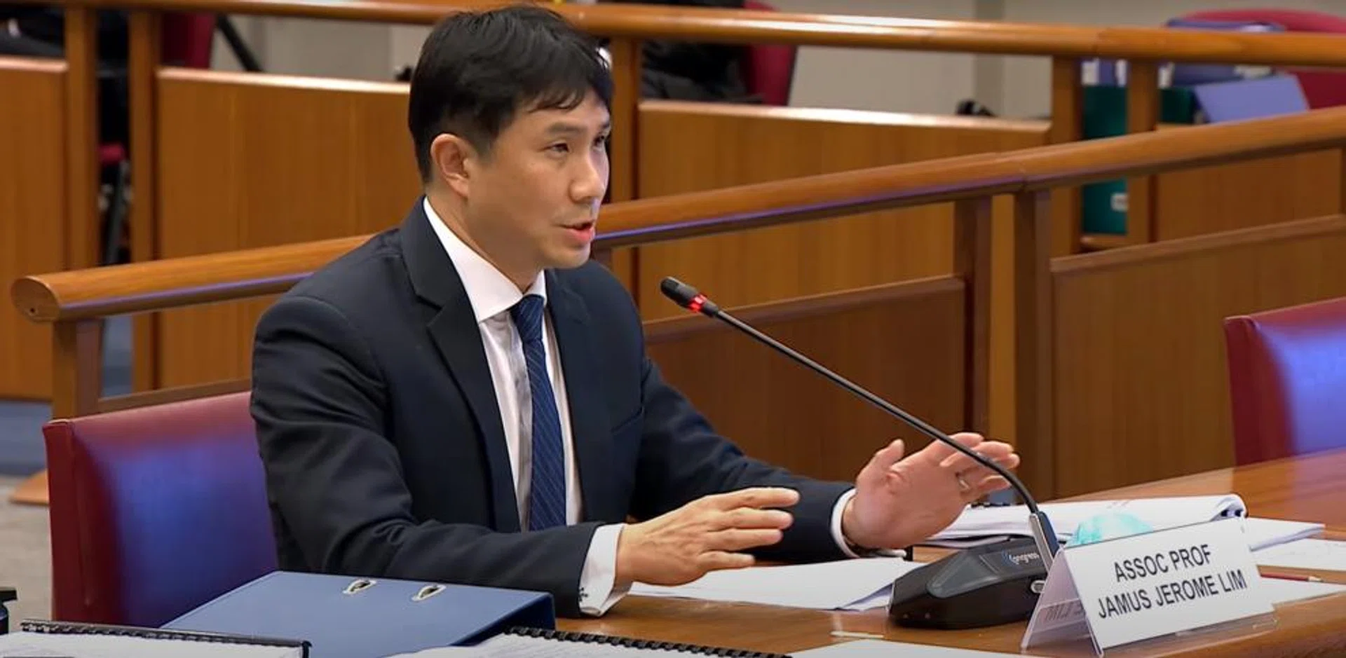 Associate Professor Jamus Lim at the Committee of Privileges hearing on Dec 13.