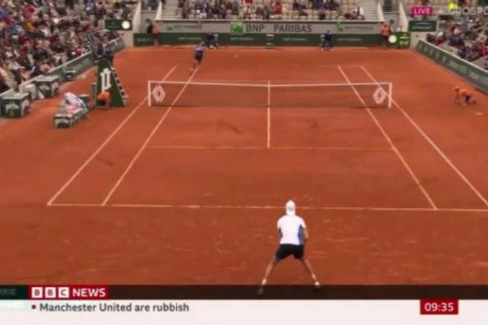 The BBC said the remark was the result of a technical glitch during training of their test ticker. 