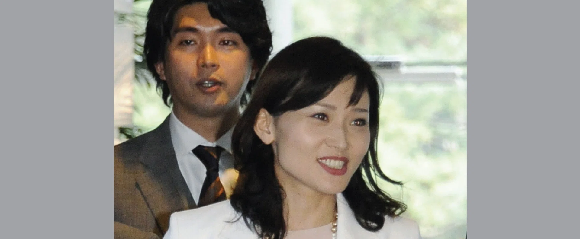 Japan's Liberal Democratic Party  lawmaker Kensuke Miyazaki  and his wife Megumi Kaneko,  a fellow LDP parliamentarian, at the prime minister's official residence in Tokyo.