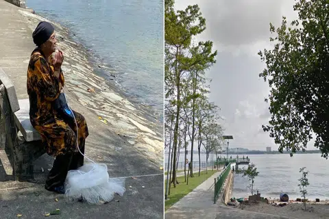 Woman, 82, fishes in Sembawang daily - and she never brings home the catch