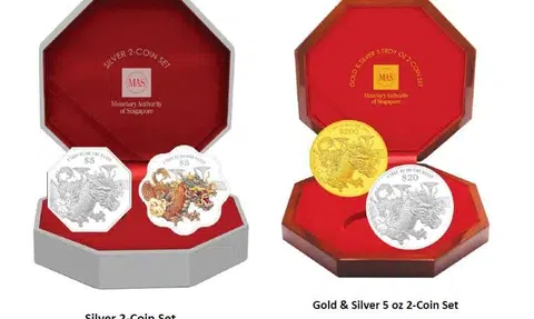 MAS unveils coins for Year of the Dragon