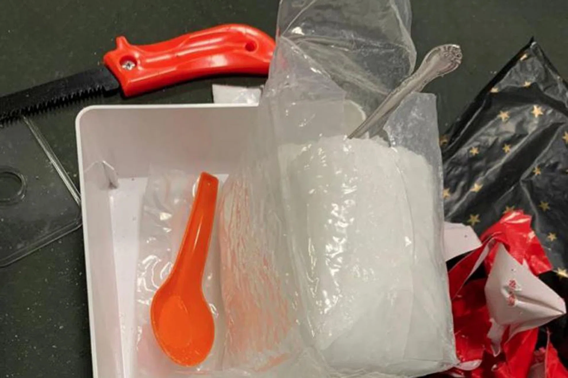 Some of the drugs seized from a residential unit around Fernvale Road.  