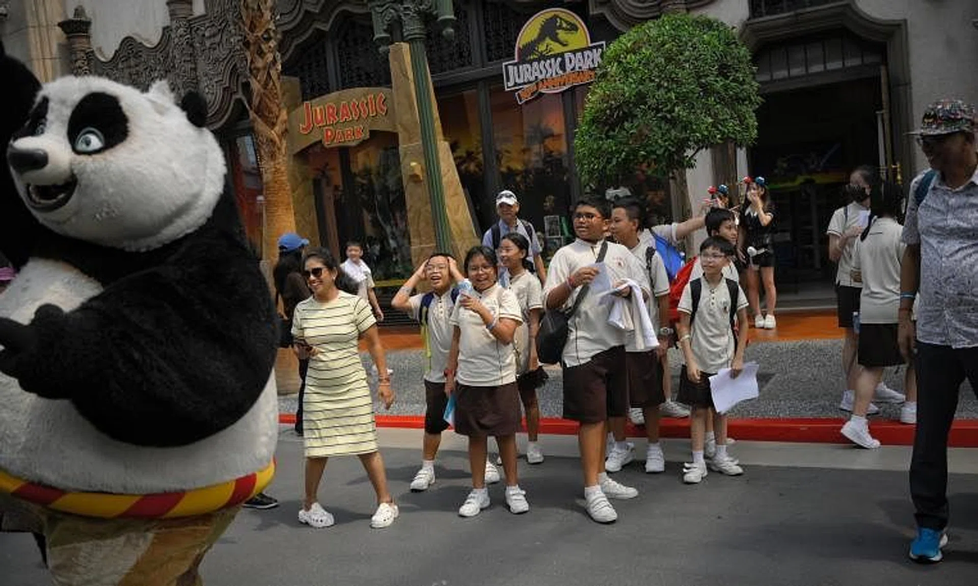 The upper-primary pupils from various schools got to enjoy the shows and rides at the theme park on Friday.