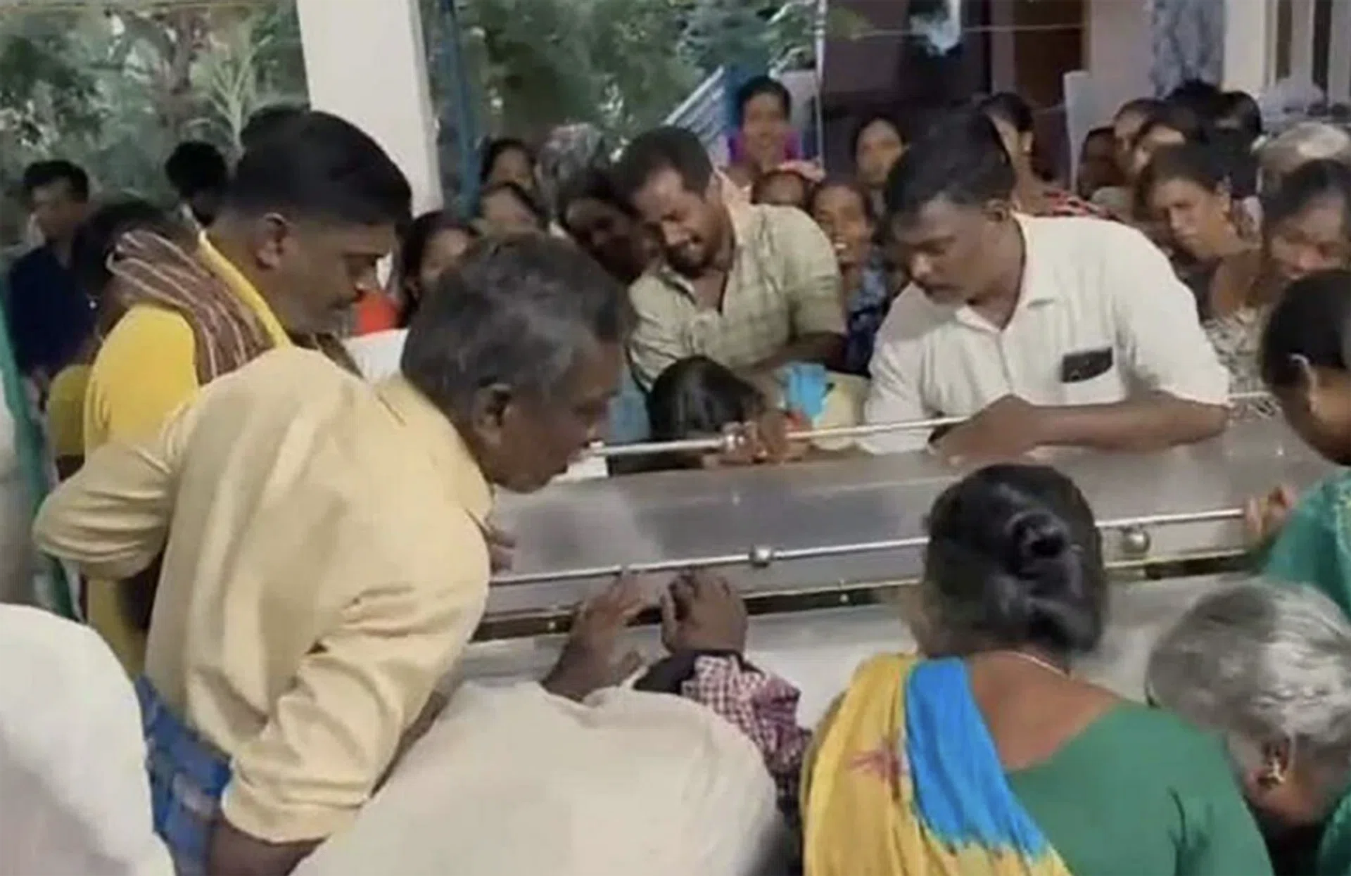 The funeral of Mr Srinivasan Sivaraman in Kambarnatham in Tamil Nadu on May 29. 