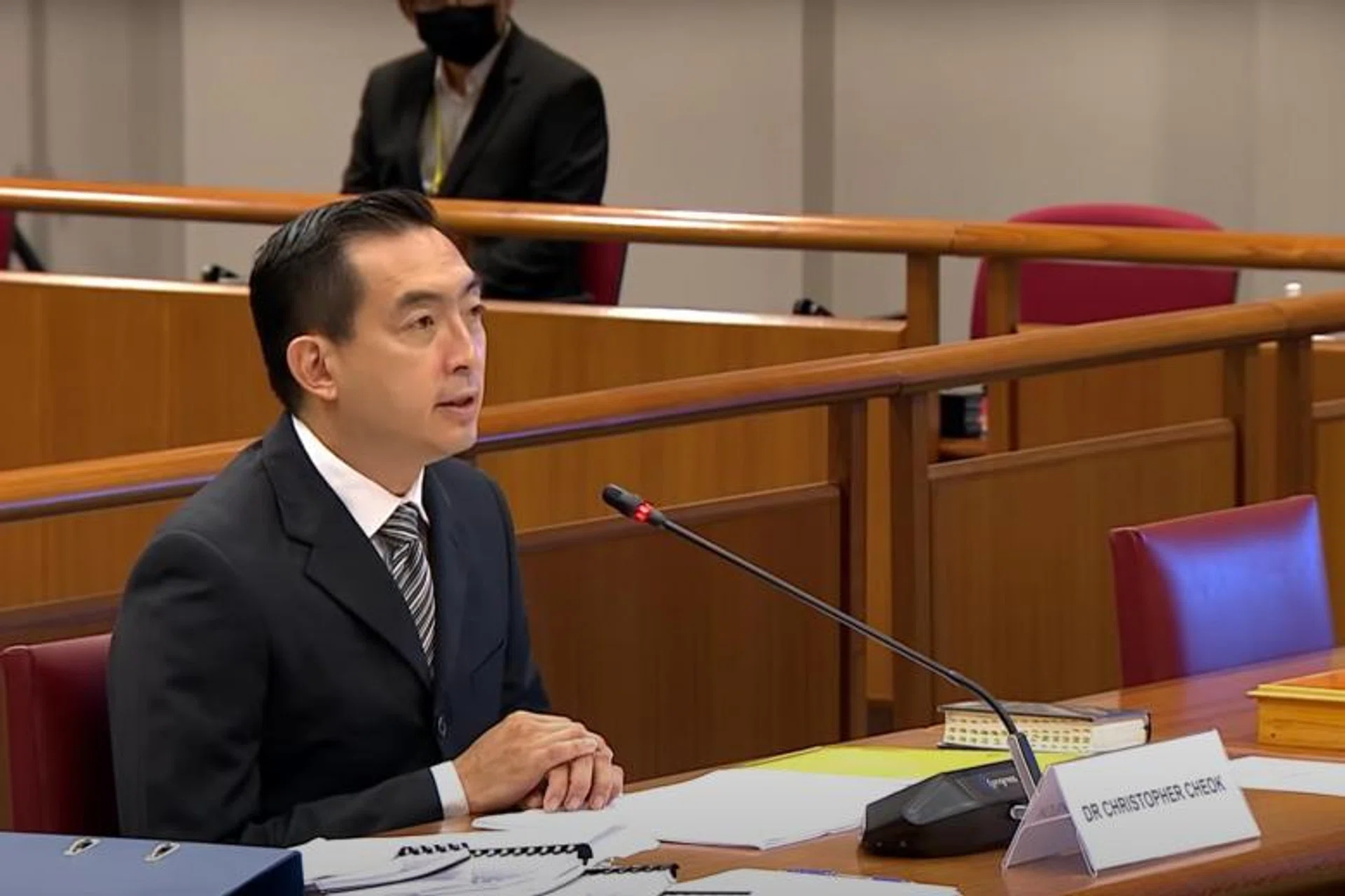 Dr Christopher Cheok attending a Committee of Privileges hearing on Dec 22.