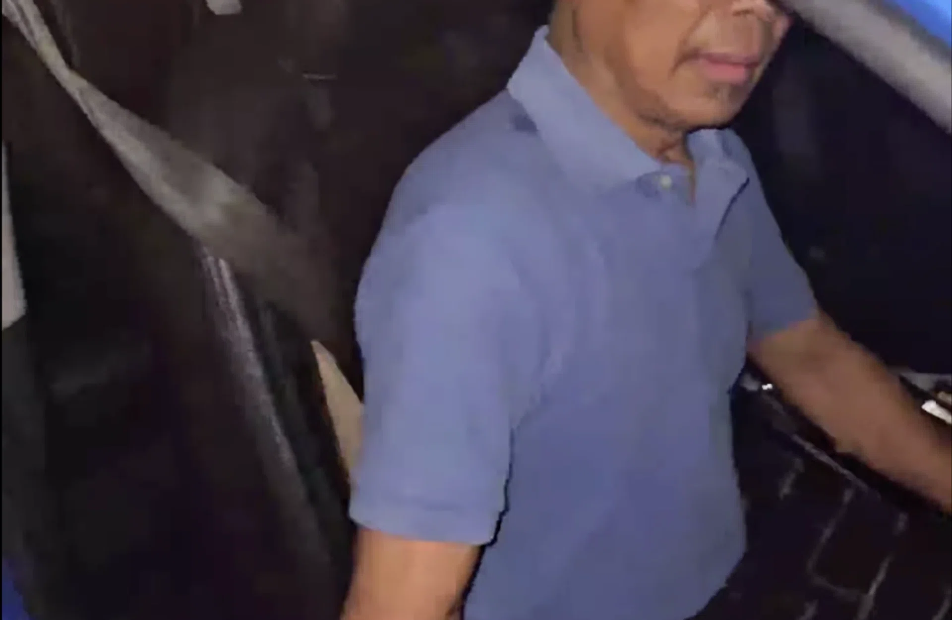 The cabby got into his car and drove off after he was confronted.