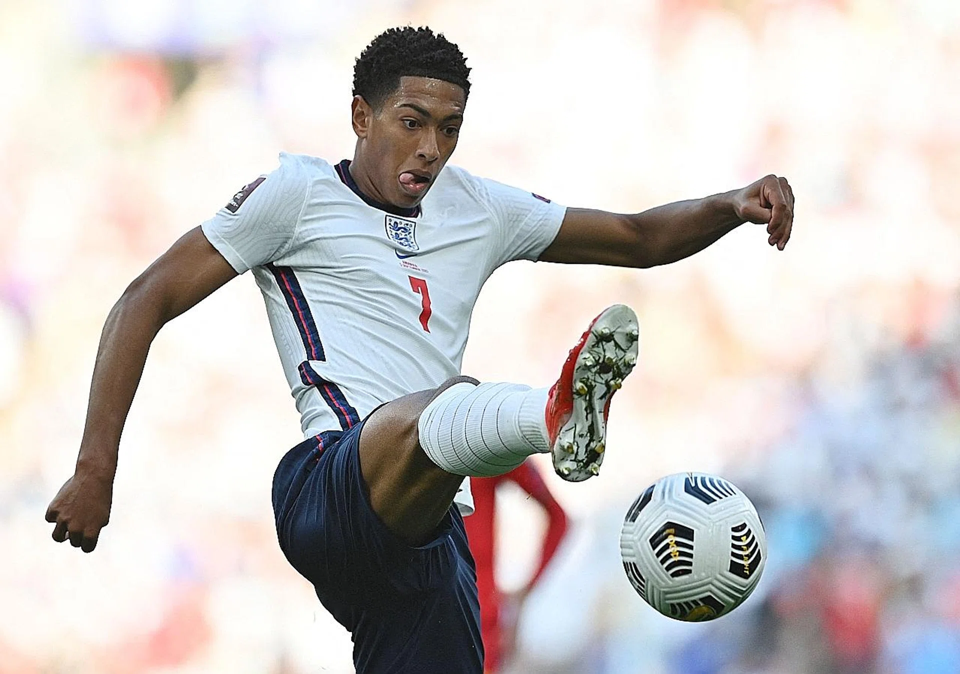 Borussia Dortmund midfielder Jude Bellingham has eight England caps at 18. 