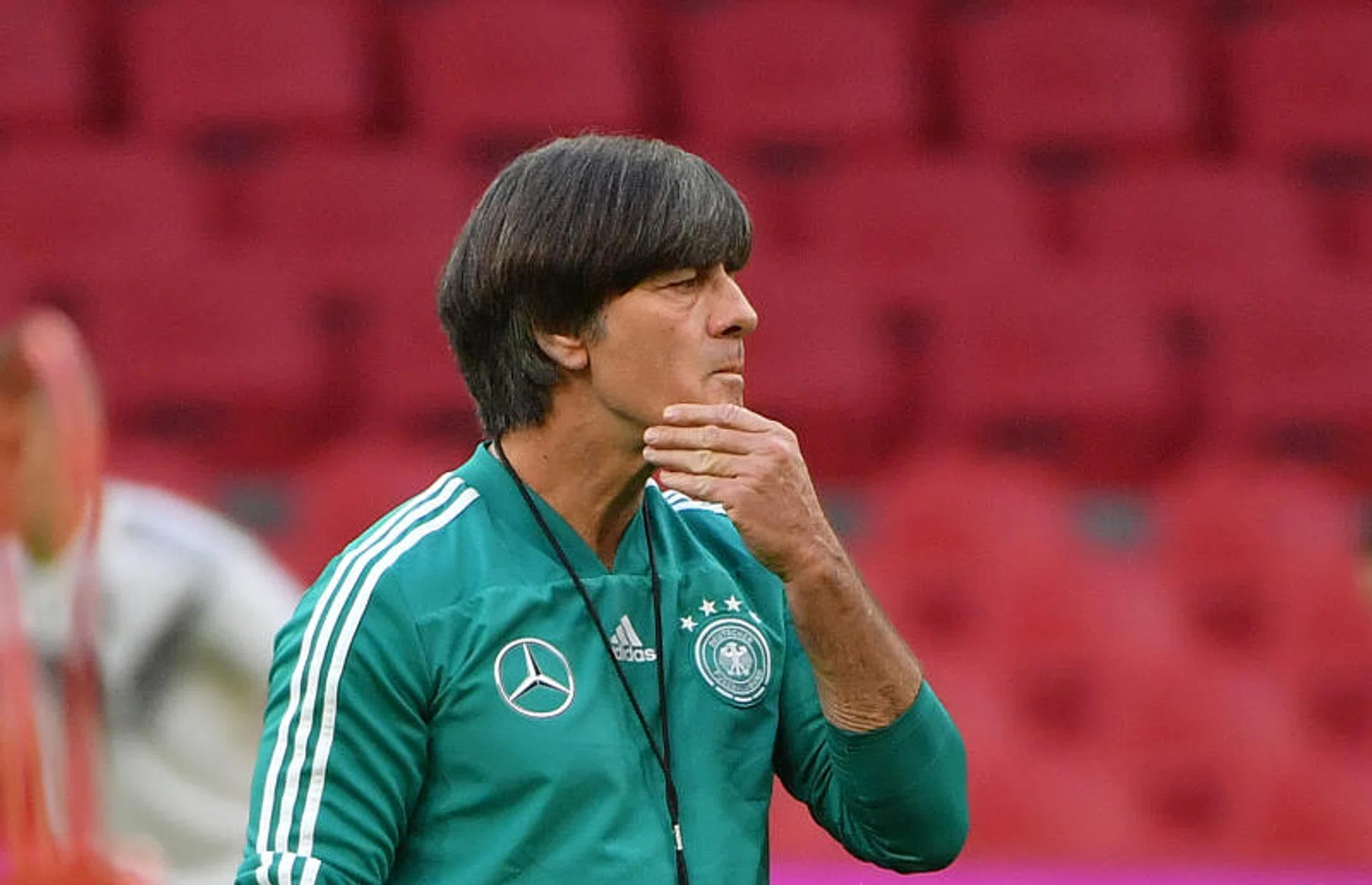 Joachim Loew (above) will be hoping that the youngsters he blooded in during their 3-0 win over Russia can help Germany recover from their slump.