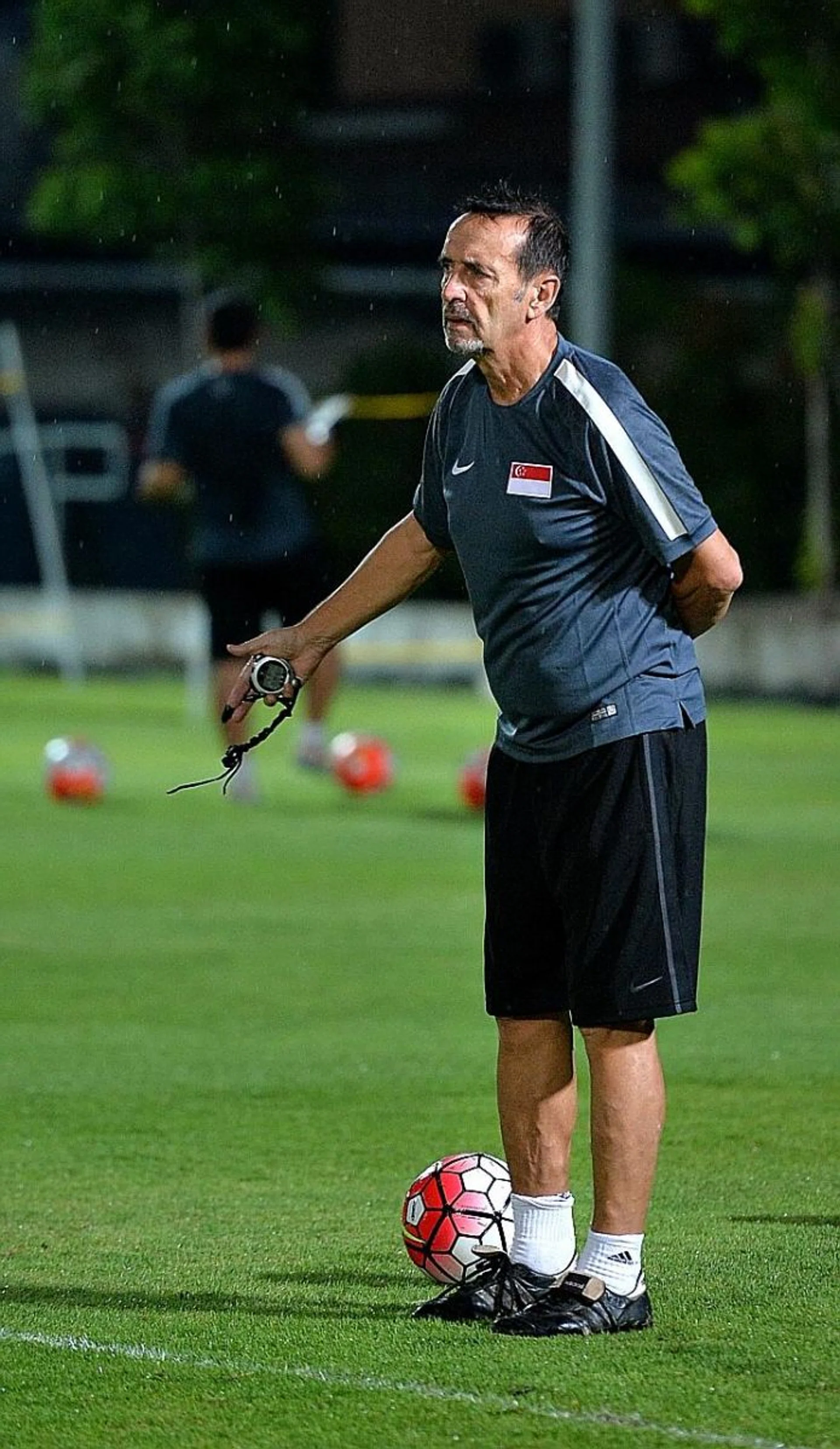 SUPPORT: Coach Richard Tardy is hoping to see more Singaporeans come to back the U-21 team.