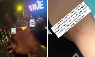 Woman confronts clubber who molests her, but bouncers pull her away