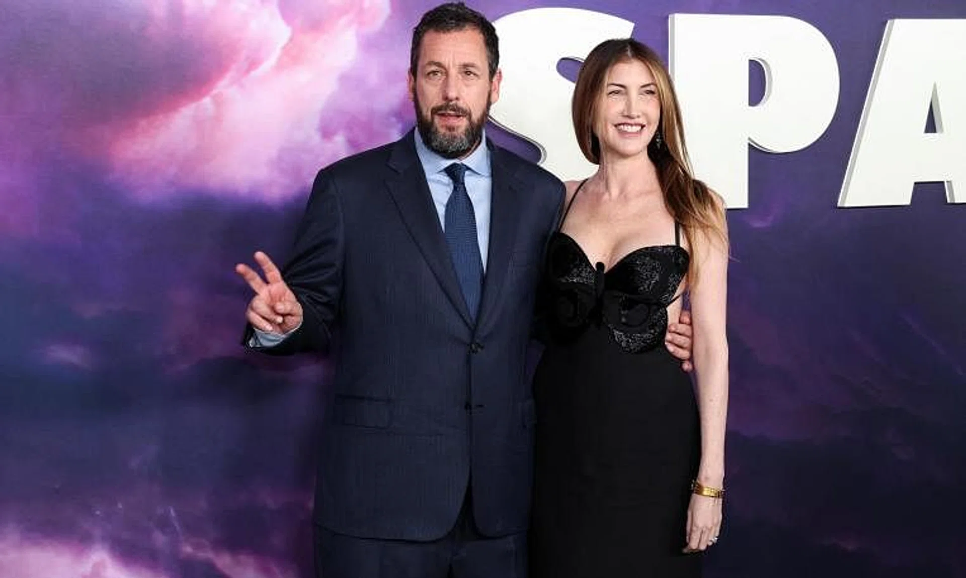Adam Sandler and his wife Jackie at a special screening of the film Spaceman in Los Angeles on Feb 26.