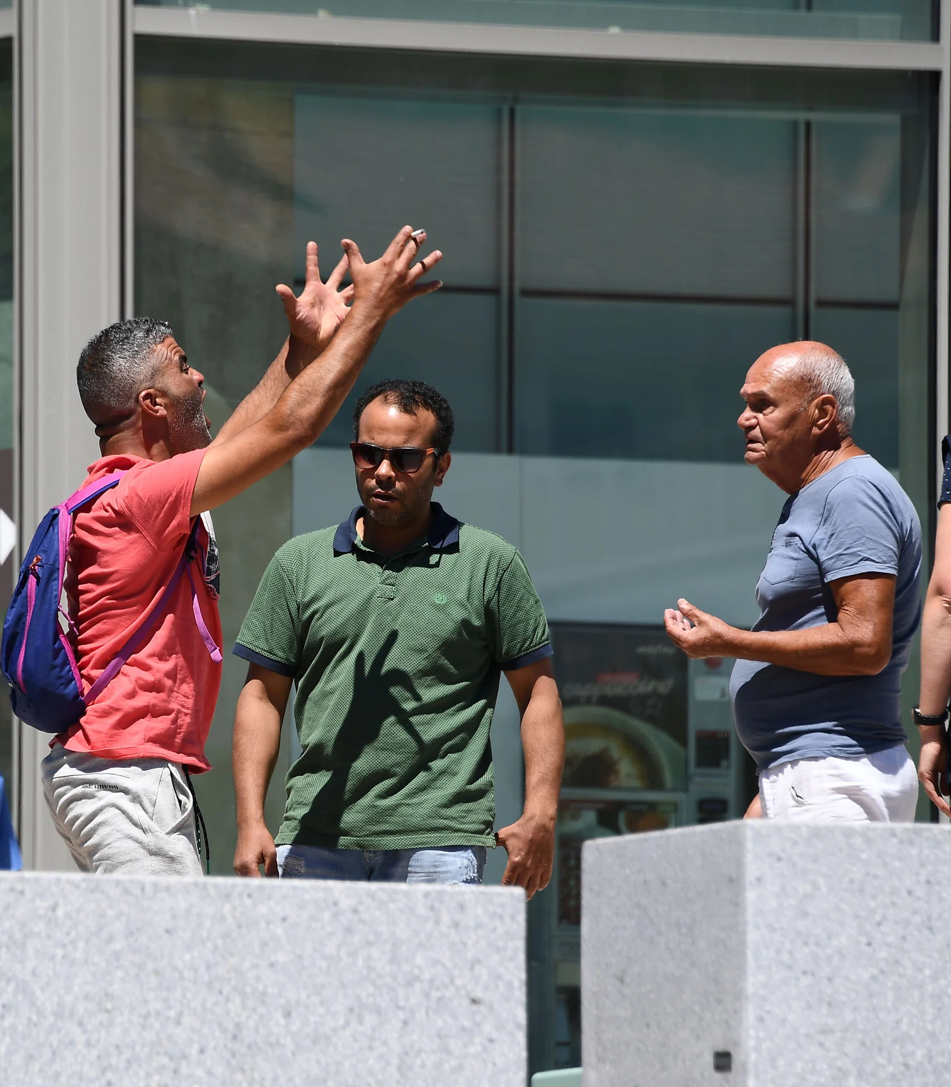 ON GUARD: French citizens (above) and police reacting to the attack in Nice on Thursday.