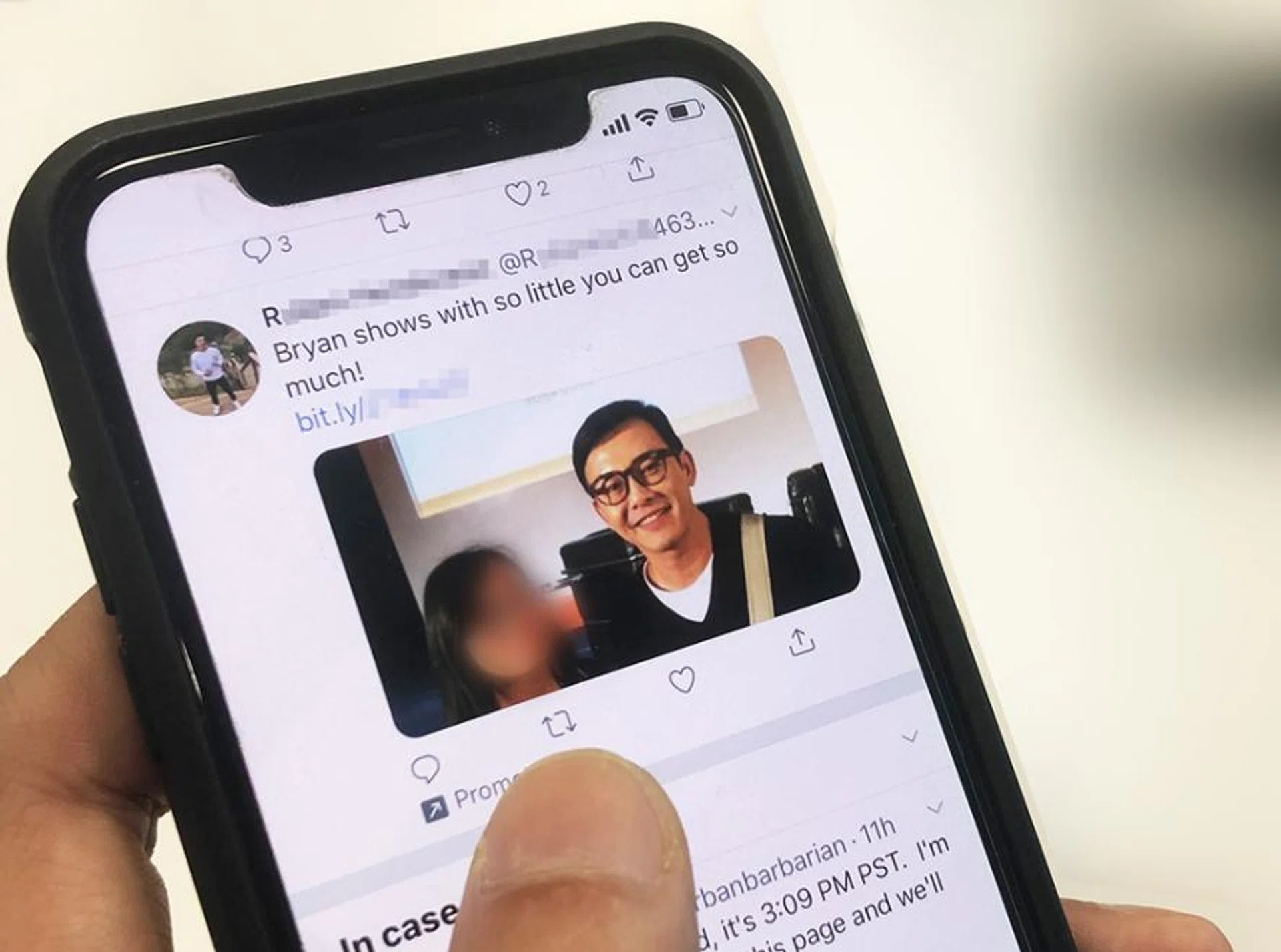 Bogus ads using local celebrities such as Bryan Wong were promoted on Twitter. Clicking on such ads could lead to theft of money, personal information or interception of payment data.
