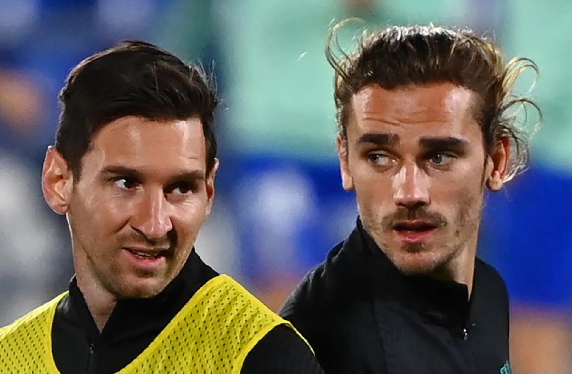 Barcelona attacking duo Antoine Griezmann (right) and Lionel Messi (left) played in the 1-0 defeat by Atletico Madrid, leaving the Catalan giants in 13th place in La Liga.